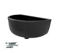 Varile - Fregadero de plástico para jardín y sótano, con colador y filtro anticaída de pelo (Negro)