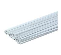 Varilla cuadrada de plástico ABS, borde blanco de 2 mm, longitud de 500 mm, paquete de 1 o 50 unidades(50pcs)
