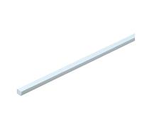 Varilla cuadrada de plástico ABS, borde blanco de 2 mm, longitud de 500 mm, paquete de 1 o 50 unidades(1pcs)