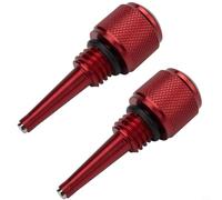 Varilla de aceite magnética, 18 x 2,5 mm, para generadores inverter, aluminio inoxidable con rosca, atrapador de virutas de metal para mantenimiento, 2 unidades (rojo)