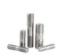 Varilla de acero inoxidable 316 A4, espárragos de doble rosca, pernos M6, M8, M10 y M12, pernos de doble extremo, varilla dentada, barra de rosca de doble cabeza(M6x50mm-10pcs)