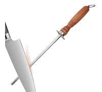 Varilla de Afilado - Barra de 30cm para Afilado de Cuchillos, Ligera de Mano, Herramienta Profesional para Filo de Cuchillo, Afilador de Cocina, Acero Inoxidable y Madera
