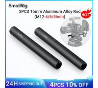 SmallRig 15mm varillas de aleación de aluminio negro 2 piezas M12 4 pulgadas