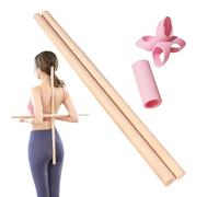 Varilla de alineación espinal: barra de ejercicios de 60 cm, vara de postura de madera, bastón de entrenamiento versátil | Dispositivo ergonómico de relajación muscular para principiantes, corredores,