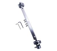 Varilla de conexión de mantenimiento de pedal de tambor, enlace de repuesto de metal con accesorios de extremo de abrazadera, 37,5 x 4,6 cm para bateristas y sala de práctica, doble enlace de pedal