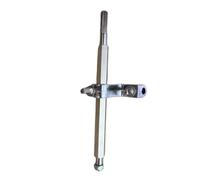 Varilla de conexión para eje de transmisión de doble pedal, pieza de repuesto para máquina de bombo con construcción de metal resistente al desgaste, 15,5 cm, con clip plateado