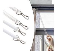 Varilla de control de persianas venecianas para cortinas de 43 cm, barra de gancho de metal y resina acrílica, paquete de 2 unidades, color blanco y transparente