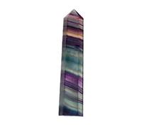Varilla de cristal natural Flourite cristal punto facetado prisma baguette tallado Reiki piedra meditación decoración 7.5-8 cm accesorios