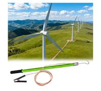 Varilla de descarga aislada Pértigas de operación portátiles, varilla de descarga aislada con resina epoxi con cable de cobre, herramienta de seguridad eléctrica(Green,110kV-78.7"/2m(2Sections))