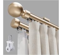 Varilla de doble adjuble - 50-150 cm, riel de aluminio, diseño silencioso montado en la pared, sistema de deslizamiento suave para ambientes y separadores de ambientes - Ideal para sala de estar y