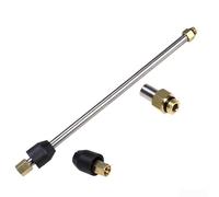 Varilla de extensión de rociador de agua de acero inoxidable, rosca de latón, conector de lavadora de alta presión, vara modular extensible de hasta 30 bares, varios tamaños, limpieza eficiente dorada