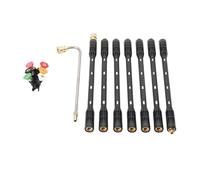 Varilla de extensión para lavadora de alta presión Herramienta de limpieza canaletas con conector rápido 1/4", 4000 PSI, varillas extensión for hidrolavadora, limpiador techos boquillas(11.8*7*21.9cm)