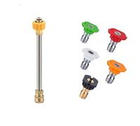 Varilla de extensión para lavadora de alta presión Lanza de extensión for hidrolavadora 10 a 50 cm con adaptadores boquilla y conector rápido 1/4"(Color 11,30cm)