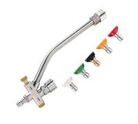 Varilla de extensión para lavadora de alta presión Varilla de hidrolavadora doble lanza for cañón espuma, accesorio punta for jabón, conexión rápida 1/4" y 5 boquillas(Color 2)