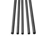 Varilla de fibra sólida Juego de 10 varillas fibra carbono for aficionados, cara lisa, 500 mm longitud, negras sólidas for modelos RC(0.8mm)
