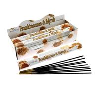 Varilla de incienso Stamford Premium Hexagonal incienso y mirra, 6 paquetes que contienen de 20 unidades 23 cm