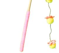 Varilla de juguete para gatos de madera natural, fruta rebote, juguete interactivo para relajarse, varita de gatito autojugando | Barra de cuerda de algodón de 40 cm para aliviar el aburrimiento en