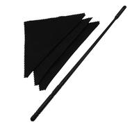 Varilla de limpieza para flauta con 3 toallitas limpiadoras de flautas, juego de limpieza para flautas, limpiador de flautas, paño de pulido para flautas, color negro