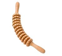 Varilla de masaje de madera con 12 rodillos para cuello, espalda, muslo, alivio muscular y estimulación de acupuntos, portátil, manual, para viajes en casa