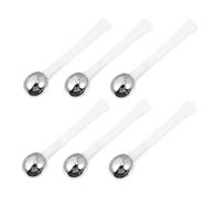 Varilla de Masaje para Ojos 6 Piezas Metal Blanco Compacto | Aplicación de Maquillaje, Estilo Portátil y Bonito, Lote de 6 Unidades