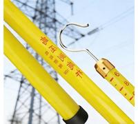 Varilla de medición de alto voltaje, poste telescópico ajustable aislado con gancho, regla portátil de resina epoxi para trabajos eléctricos, 12 m, paquete de 3