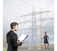 Varilla de medición de Alto Voltaje, Vara de medición telescópica aislada, Vara de medición Ajustable de 5 m, Herramienta de medición de Altura de Lectura Directa de Alta Resistencia para el