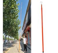 Varilla de medición de altura ajustable con varillas de fibra de vidrio, herramienta de medición de distancia de energía eléctrica de 19.7 a 59.1 pies para topografía y construcción