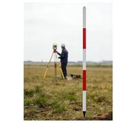 Varilla de medición de Aluminio de 2/3/5 Metros - Varilla de Alta Resistencia con Marcas de Escala Rojas/de Contraste para topografía, construcción e ingeniería (5 metros/16,4 pies