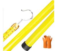 Varilla De Medición Telescópica Aislada, Poste Topográfico Alto Voltaje, Regla Torre Fibra Vidrio Epoxi, Ingeniero Profesional Para Trabajos Eléctricos(Yellow,L 600cm/19.7ft)