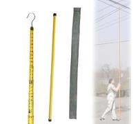 Varilla de medición telescópica ajustable, Varilla de medición telescópica resina epoxi, líneas eléctricas vivas, construcción multicolor, 6-18m(Yellow,1500cm(49.2ft))