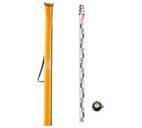 VEVOR Varilla de Medición Telescópica de Aluminio de 4 m, Escala de Doble Cara en cm/mm, Varilla de Nivelación, con Nivel de Burbuja y Bolsa de Transporte para Medir Paredes y Pisos, 4000 x 57 x 35 mm