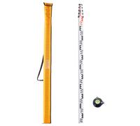 VEVOR Varilla de Medición Telescópica de 5 m con Escala de Doble Cara en cm/mm, Aleación de Aluminio con Nivel de Burbuja y Bolsa de Transporte para Medir Casas, Paredes y Pisos, 5000 x 57 x 35 mm