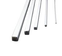 Varilla de plástico ABS, Paquete de 10 varillas barra redonda y cuadrada plástico ABS for construcción modelos, color blanco, 1-5 mm x 500(1mm)