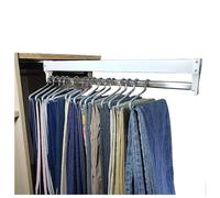 Varilla de ropa retráctil 3060 cm Rargador de colgilla para pantalones para salvar espacios y estante de almacenamiento de abrigos de 25 kg Capacidad Ajustable 21.6 pulgadas Organizador de armario