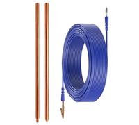 Varilla de tierra de cobre puro, kit de varilla de conexión a tierra portátil con cable de cobre de 50 pies y clip de cocodrilo para vallas eléctricas, alfombrillas de conexión a tierra, antenas de