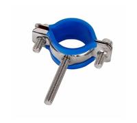 Varilla de tornillo M8 de 50mm, ajuste de tubo OD de 8-108mm, abrazadera de soporte de suspensión de tubo de acero inoxidable 304, Clip de soporte con funda azul, 1 Uds.(Black,80-89mm)