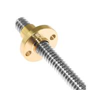 Varilla de tornillo roscada de acero inoxidable T8 con tuerca, paso de 2mm Varilla de tornillo de avance trapezoidal de 2mm con tuerca de cobre para motor paso a paso de impresora 3D(L365mm)