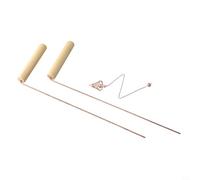 Varilla detectora de cobre puro para encontrar tesoros de agua y metal, mango de madera con cabeza plana, paquete de 2 herramientas de sondeo para adivinación, oro, minerales, objetos perdidos