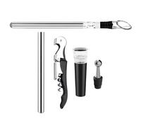 Varilla Enfriadora De Vino - Bastón Enfriadors De Acero Inoxidable, Enfriador De Botellas | Set Enfriador De Bebidas 3 En 1 Con Aireador Vertedor Abrebotellas Tapón Para Camping Regalo