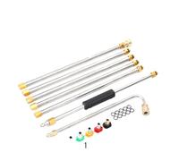 Varilla extensora para hidrolimpiadora Herramienta de limpieza canaletas con conector rápido 1/4", 4000 PSI, varillas extensión for hidrolavadora, limpiador techos boquillas(9 * 5.5 * 18cm)
