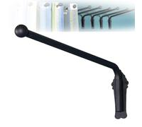 Varilla giratoria ajustable de 180° para ventanas de tiendas, cocina y baño, capacidad de carga de 40 kg, 25 mm de diámetro, 70 cm, color negro