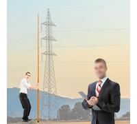 Varilla Medición Telescópica Mira De Nivelación De 6 8 10 12 15 18 M Altura, Ligera Medir Altura Muros Subestaciones, Regla Torre Aislada Con Poste Ajustable(Orange,49.2ft/15m)