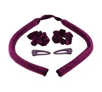Varilla para Rizar sin Calor, Rizador de Cabello sin Calor Varilla para Rizar Diadema Diadema Rizos para el Cabello Rodillos con Pinzas para el Cabello Scrunchies para Dormir Púrpura