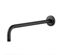 Varilla Prolongadora De Ducha Brazo de extensión de cabezal de ducha en forma de L, tubo fijo negro de acero inoxidable G1/2 for accesorios de cabezal de ducha de baño(42CM Black)
