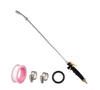Varilla pulverizadora de acero inoxidable para jardín, boquilla ajustable, conector de latón, mango de goma, incluye abrazaderas y cinta adhesiva, apto para mangueras de 3/8 pulgadas para riego de