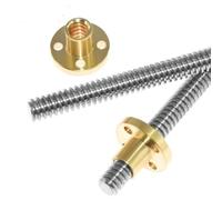 Varilla roscada de acero inoxidable, 1 pieza de acero inoxidable T10, longitud 100 mm-1000 mm, paso 2, 3, 4, 8, 10, 12, tornillo y tuerca de husillo trapezoidal
