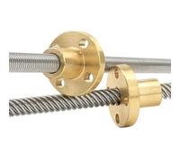 Varilla roscada de acero inoxidable, 1 pieza de tornillo trapezoidal de acero inoxidable T6 con tuerca de cobre, paso de 1 mm/2 mm, avance de 1 mm/2 mm/4 mm/6 mm/12 mm, varilla trapezoidal for impreso