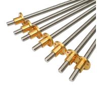 Varilla roscada de acero inoxidable, 1 pieza for impresora 3D T12, longitud 100 mm-1000 mm, paso 10 mm, tornillos trapezoidales de acero inoxidable de 2 mm con tuerca de cobre.