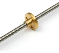 Varilla roscada de acero inoxidable, 1 pieza for impresora 3D T5 con tuerca de cobre, rosca de 5 mm, paso de 1 mm, 100/200/300/400/500/550/600/800/1000 mm, for motor paso a paso.