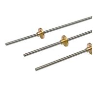 Varilla roscada de acero inoxidable, 1 pieza for impresora 3D T5, rosca de 5 mm, paso de 4 mm, 150/200/300/500/550/600/800/1000 mm, varilla trapezoidal de acero inoxidable con tuerca de cobre.
